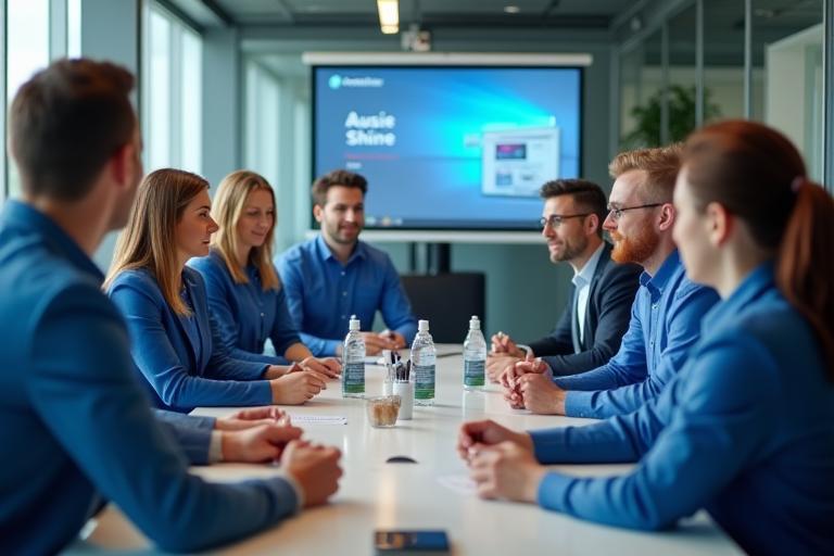 Aussie Shine team discussing detailing techniques